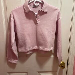 DSG Girls Pink Long Sleeve Fleece Button Up Shirt